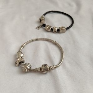 2 Pandora Bracelet with 7 Pandora Charms